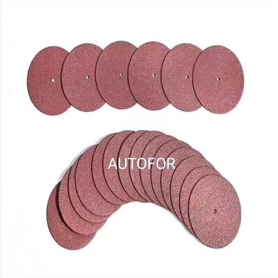 Precision cutting blade for dry denture tooth material - cobalt-chromium alloy - black/red